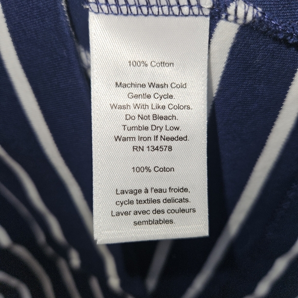 Vineyard Vines Dress Extra Small XS Mixed Stripe Navy & White Nautical Cotton - Picture 14 of 15